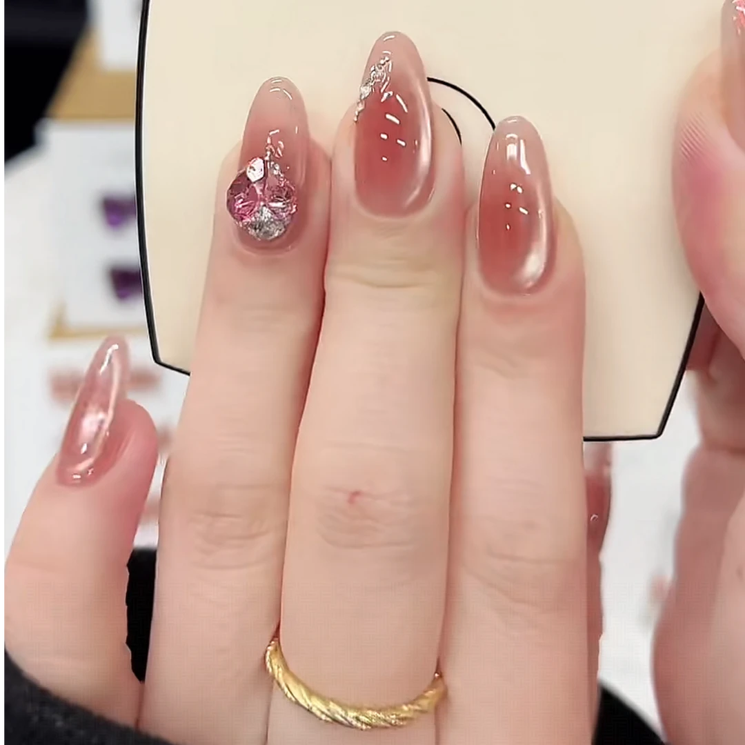 乌梅子酱  蝶诗舞 纯手工定制美甲贴片  高级显白气质穿戴甲12片