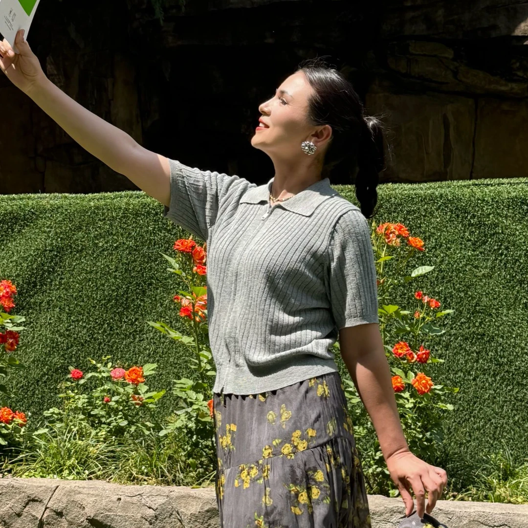 【Hanish Gir】夏季薄款针织衫拉链上衣翻领高弹上衣条纹打底衫