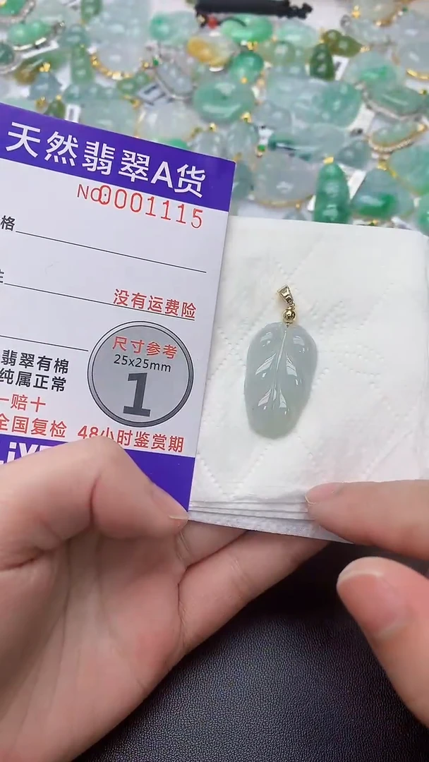 颈饰未镶嵌翡翠天然缅甸A货百元以上9元证书费自理