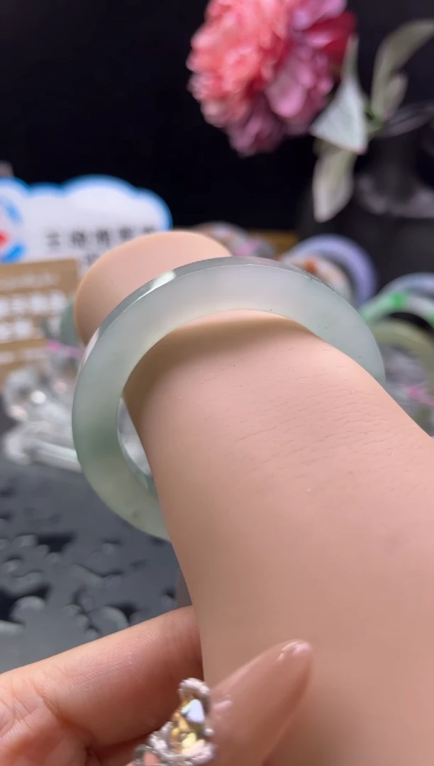 未镶嵌手镯定制翡翠52-56冰飘花「定制不退不换」