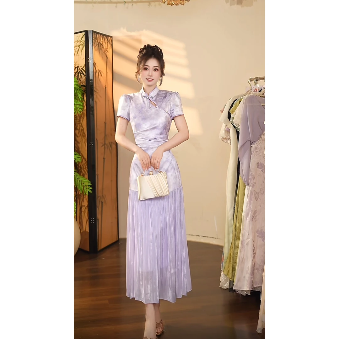 瑞瑞定制-1386（紫色风铃）连衣裙P146