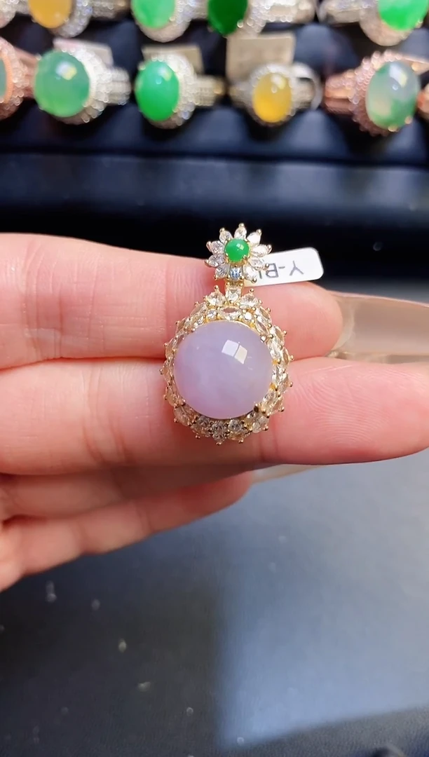 银S925镶嵌戒指翡翠天然