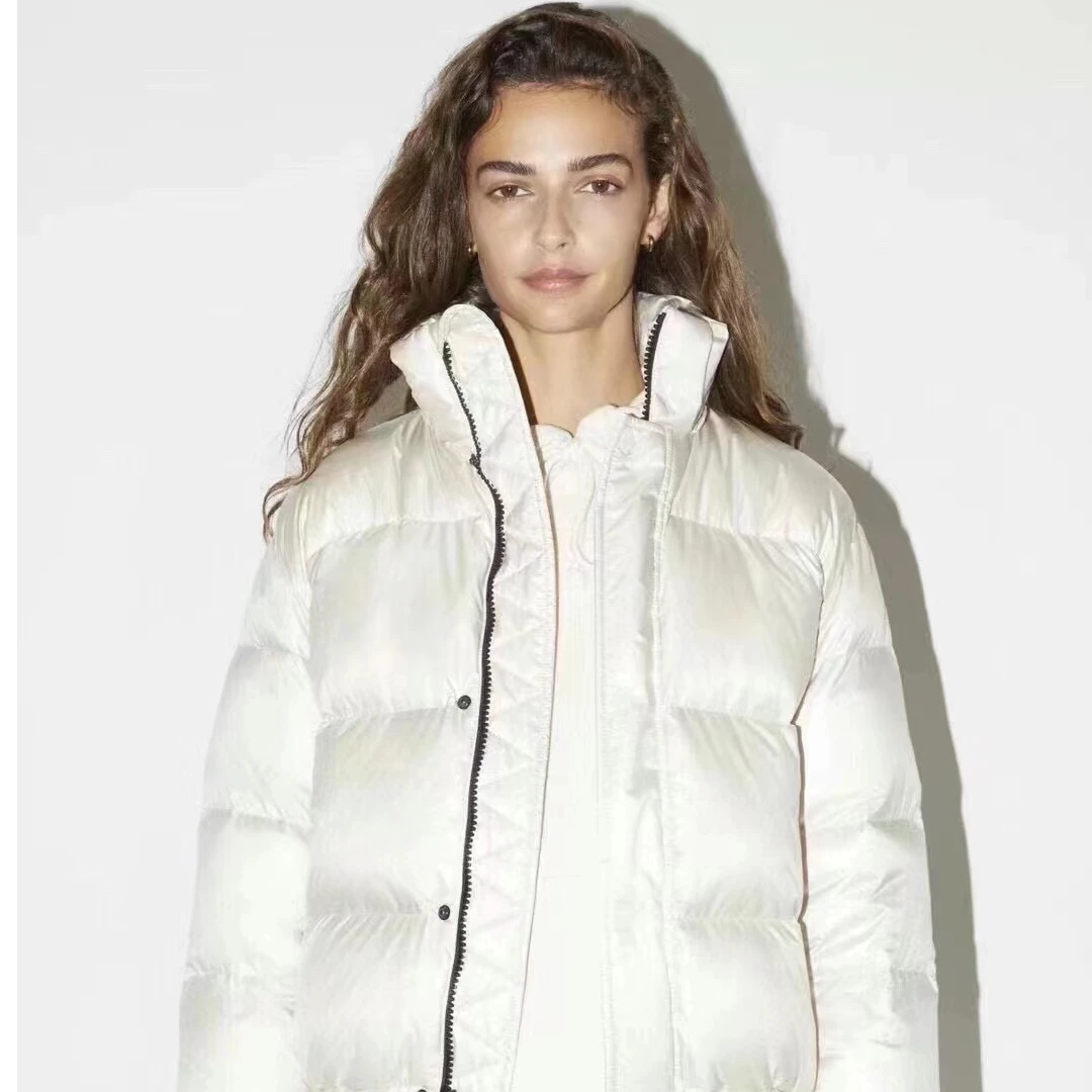 Aritzia tna泡芙Ruby同款冬天保暖鹅绒Little Puff亮面白羽绒服