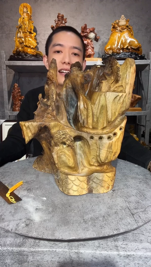 【闪购商品】金丝楠金丝楠木精工雕刻摆件