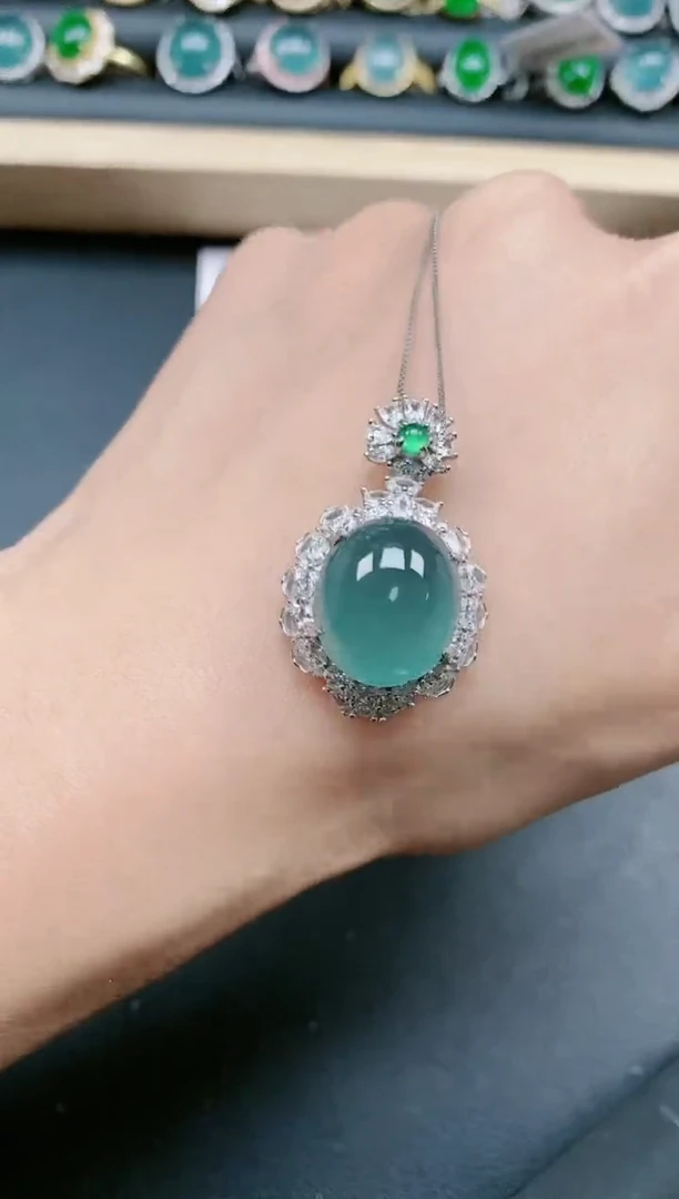 翡翠戒指银S925镶嵌11111