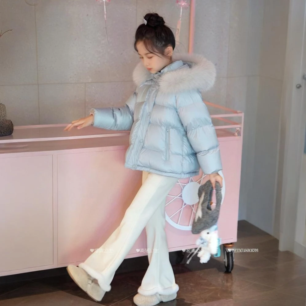 媛媛公主2025冬季新品女童中长款加厚保暖羽绒服外套15415Q125