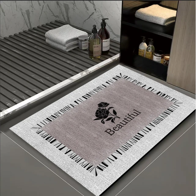 KX8630【60×90cm】硅藻泥卫生间浴室地垫防滑防油免洗耐脏脚垫