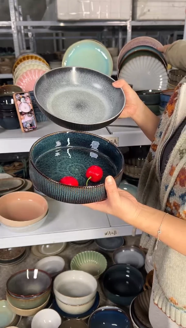 陶瓷外贸尾货瑕疵满20包邮X2深盘组合