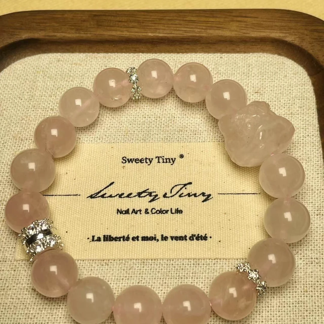 【柒加壹严选】天然粉晶手串10mm