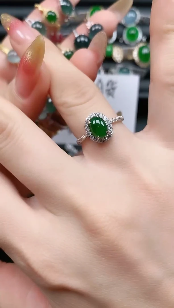 银S925镶嵌戒指翡翠11111