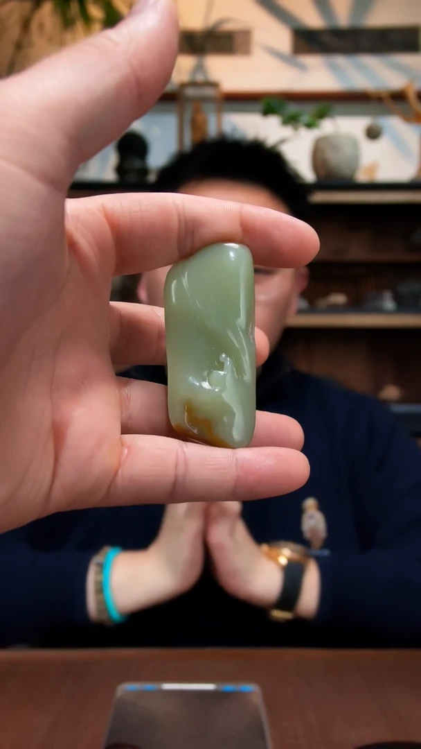 颈饰未镶嵌和田玉和田玉糖料悟道吊坠SY编绳