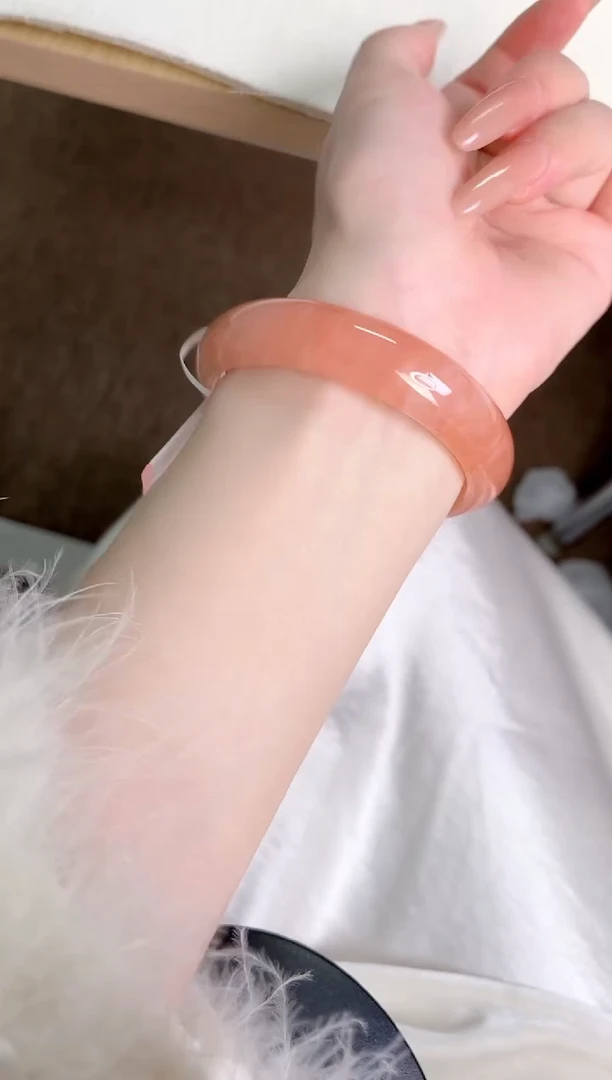 未镶嵌手镯石英质玉桃花酿116-圈口54.4-236