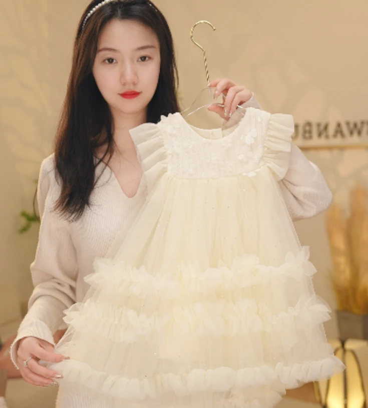 【Y.a5358】2025新款夏季女童超仙气质连衣裙中式礼服甜美公主裙