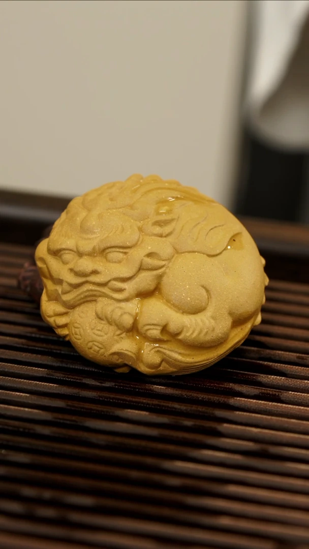 茶壶紫砂开播小福利黄段小狮子盖置