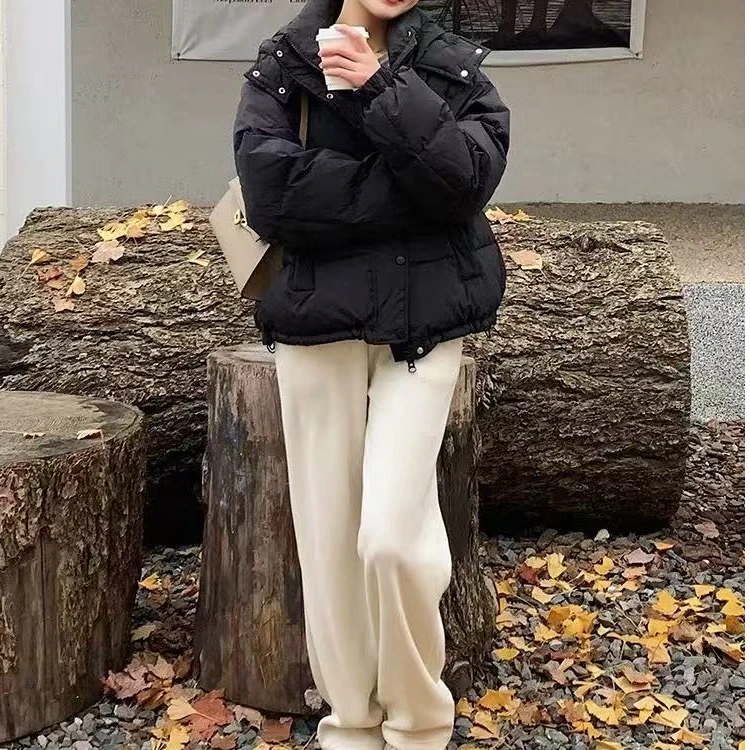 冬新款带手套面包羽绒服外套