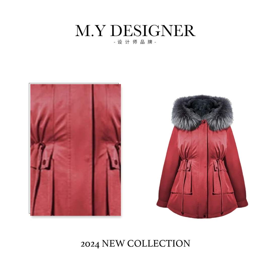 【M.Y媛总】雪天使貉子毛领狐狸毛+兔毛内胆女款短外套