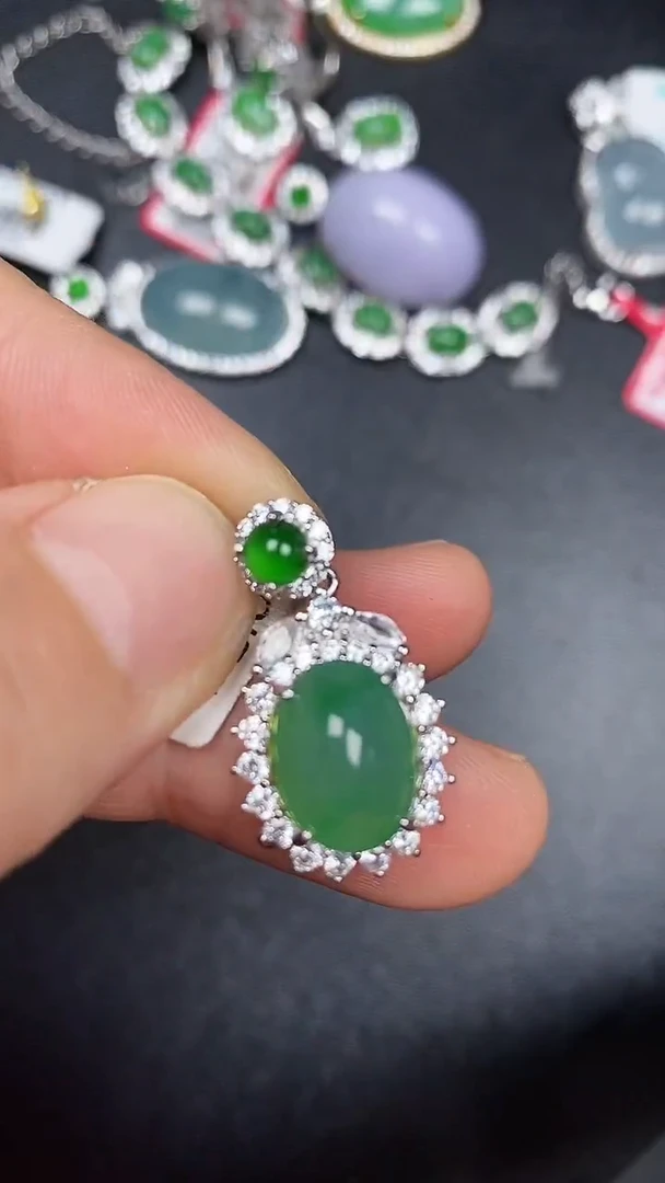 银S925镶嵌戒指翡翠3810