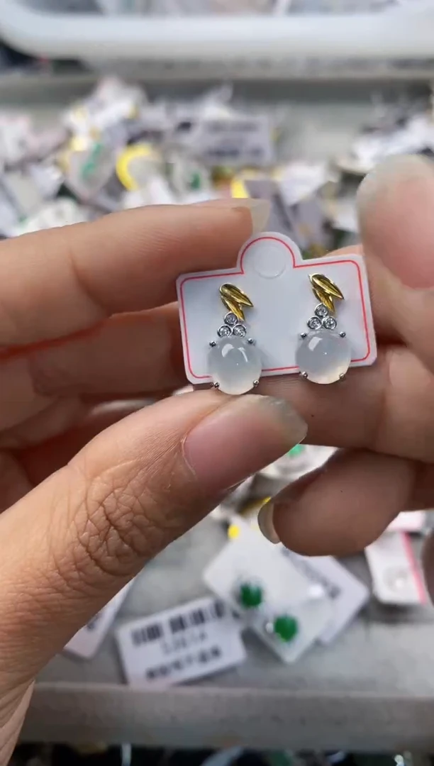 银S925镶嵌戒指翡翠555---9