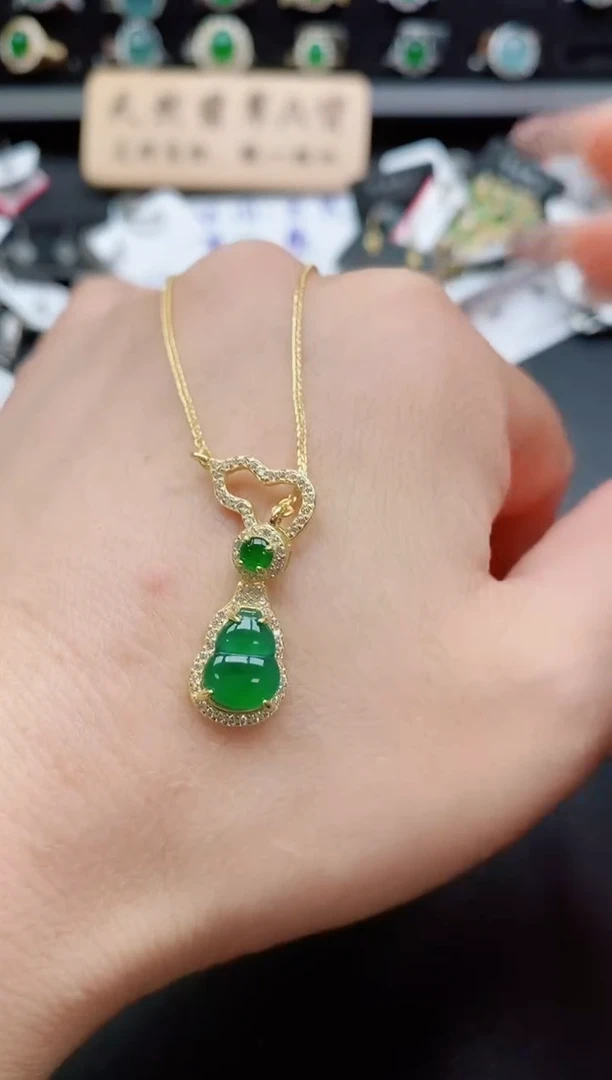 套链银S925镶嵌翡翠1