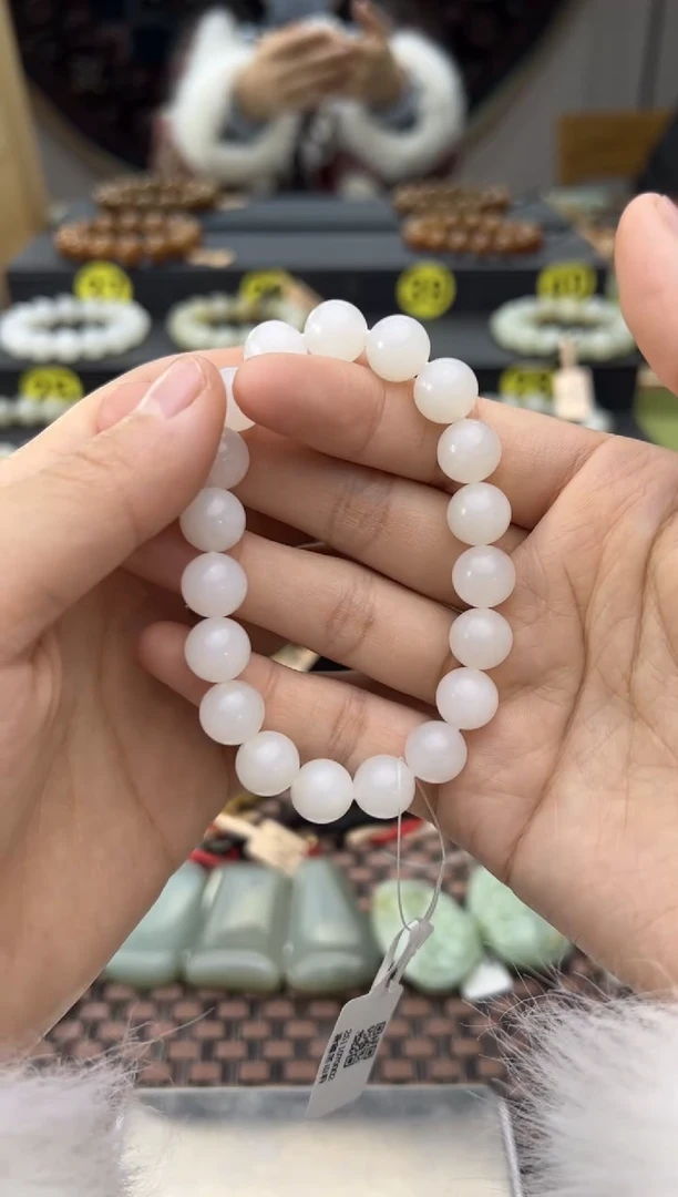 未镶嵌手串和田玉黑山料手串卡10