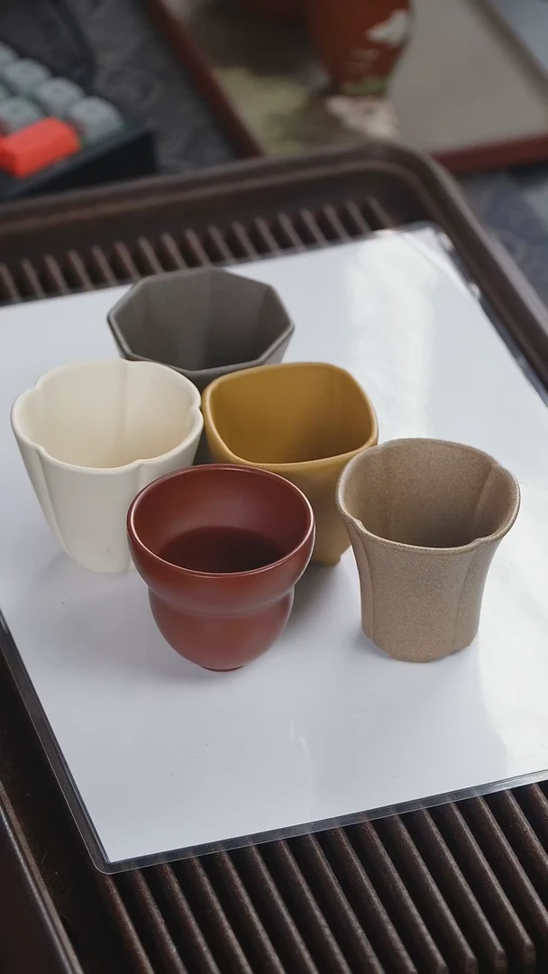 茶壶紫砂紫气东来五色土主人杯一套