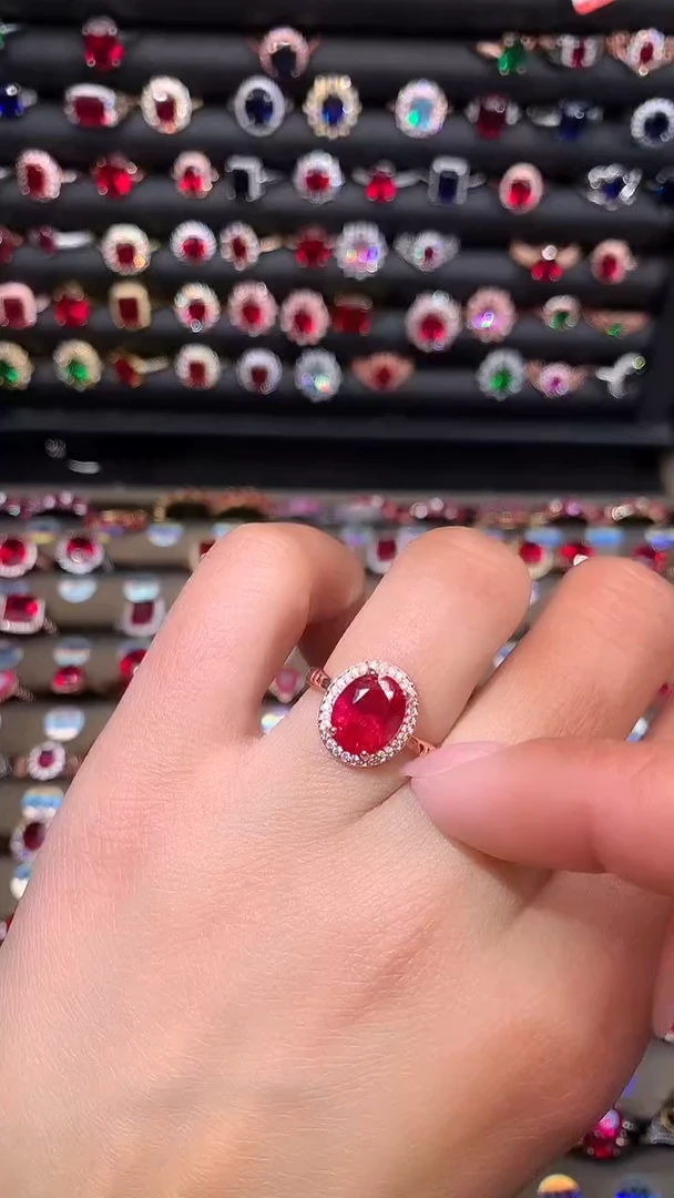 【闪购商品】红宝石戒指银S925镶嵌810