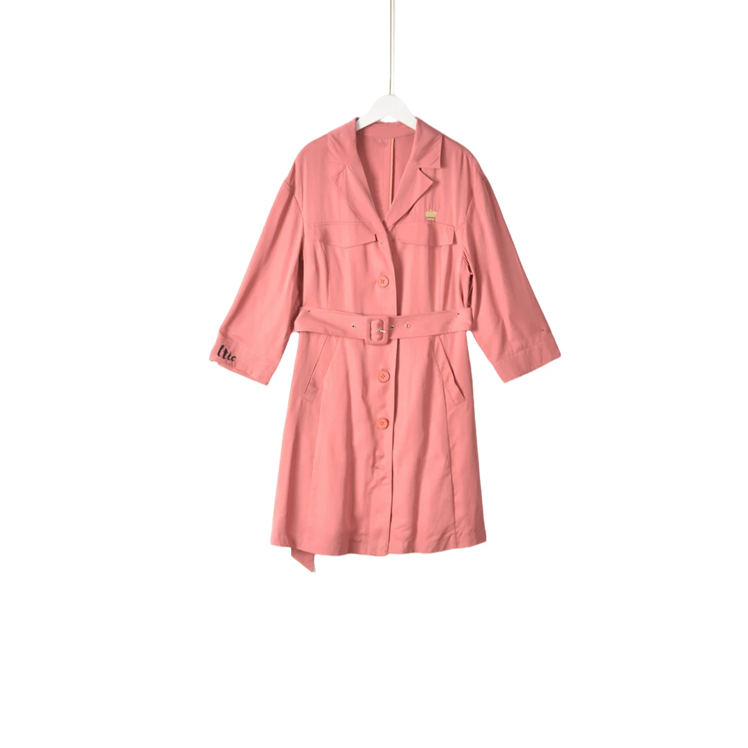 GPF3【专柜捡漏】大码时尚女装QaC-风衣9042-粉色小两码