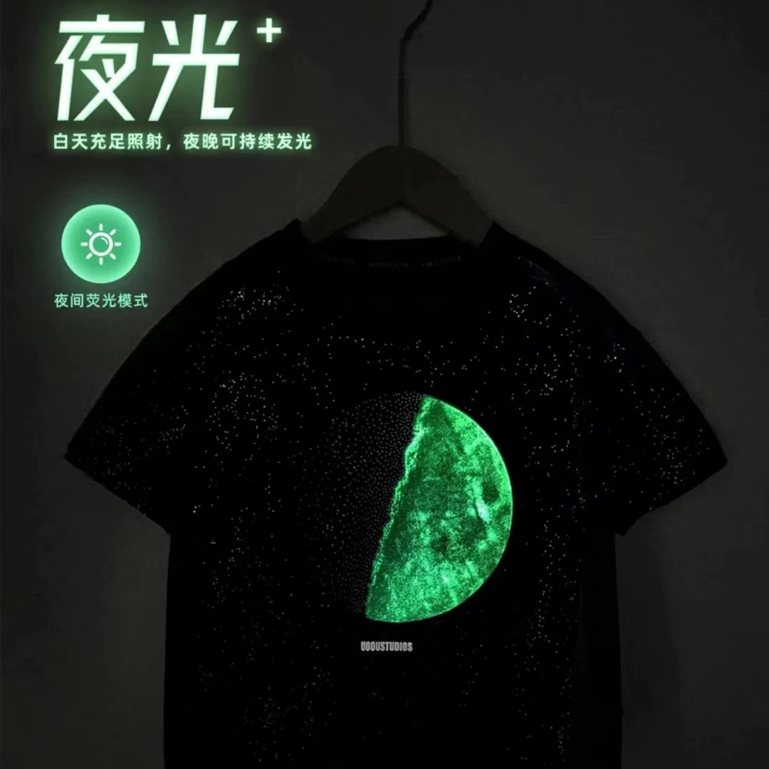 8820-夏季短袖T恤潮流时尚撒银印花韩版潮牌男女宝宽松上衣