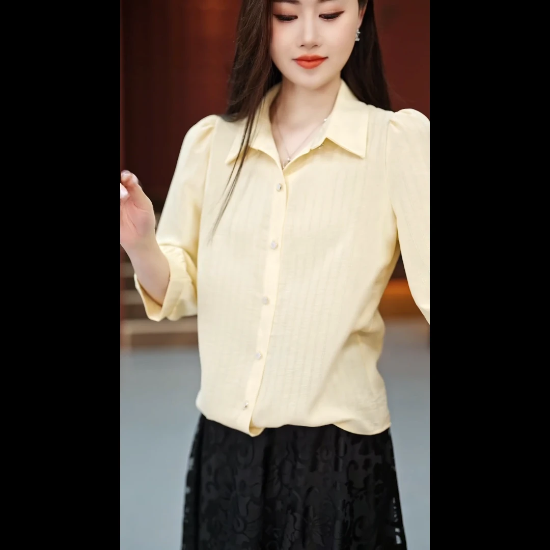 2025新款衬衫气质百搭宽松显瘦小众轻奢长袖时尚女士设计感夏季