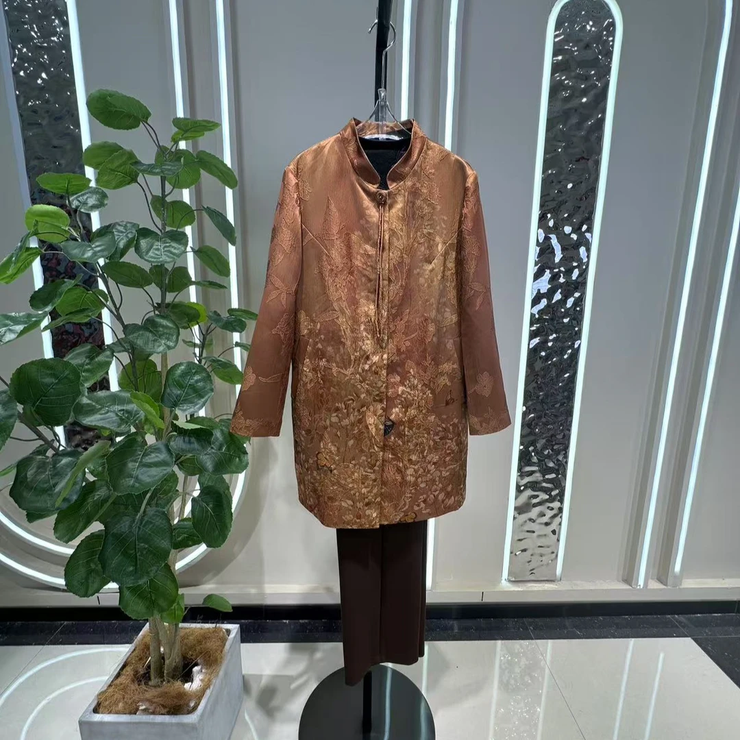 JIANKUAN 高品质盘扣休闲风衣外套JKM60193 衣长80