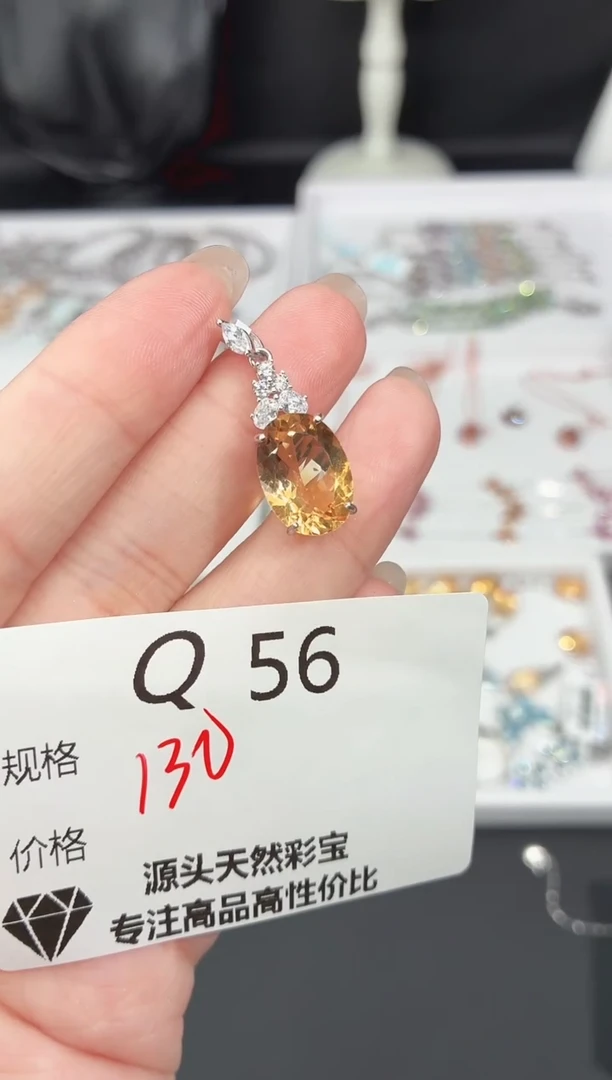 吊坠(不含链)银S925镶嵌水晶多样性发一Q56