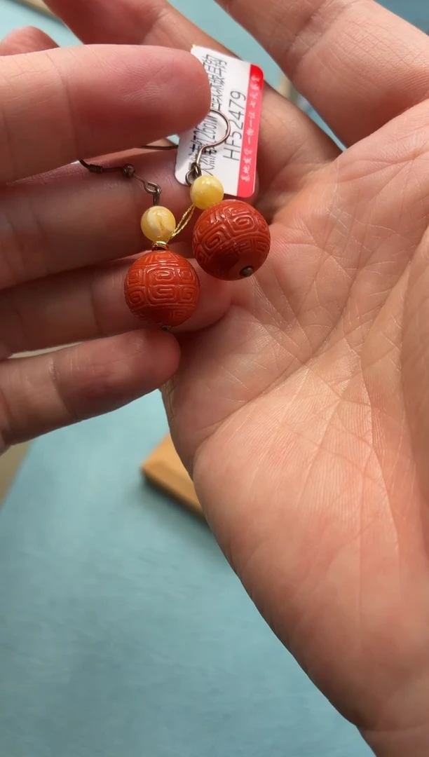 未镶嵌南红玛瑙耳饰耳饰