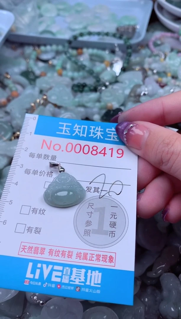 翡翠未镶嵌吊坠(不含链)8419