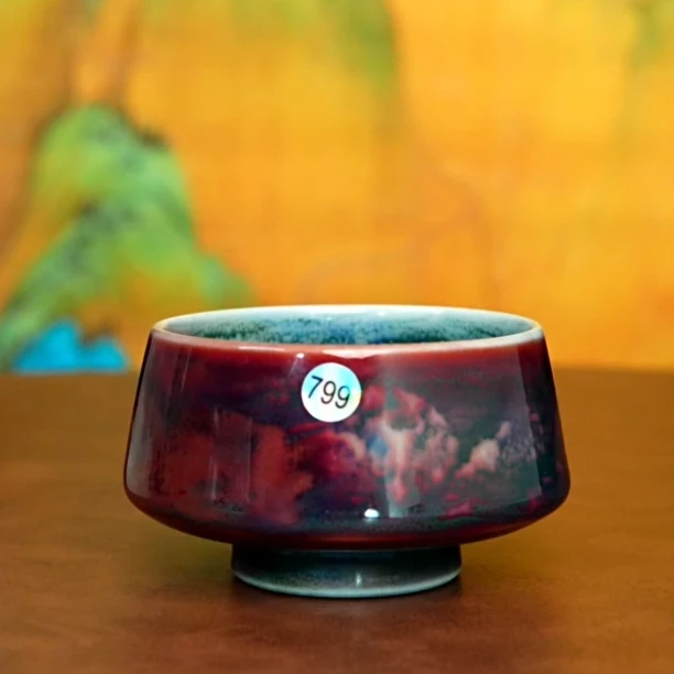 原矿原产地钧瓷喝茶水墨丹青山水釉茶具茶杯茶壶送礼礼盒主人杯