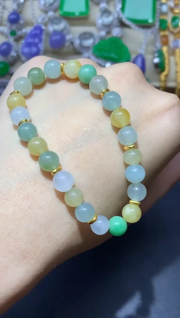足金镶嵌手链翡翠440-中国好珍宝
