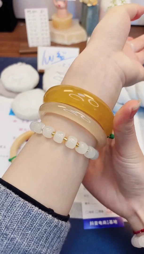 【闪购商品】石英质玉手镯未镶嵌366-财气镯-圈口59