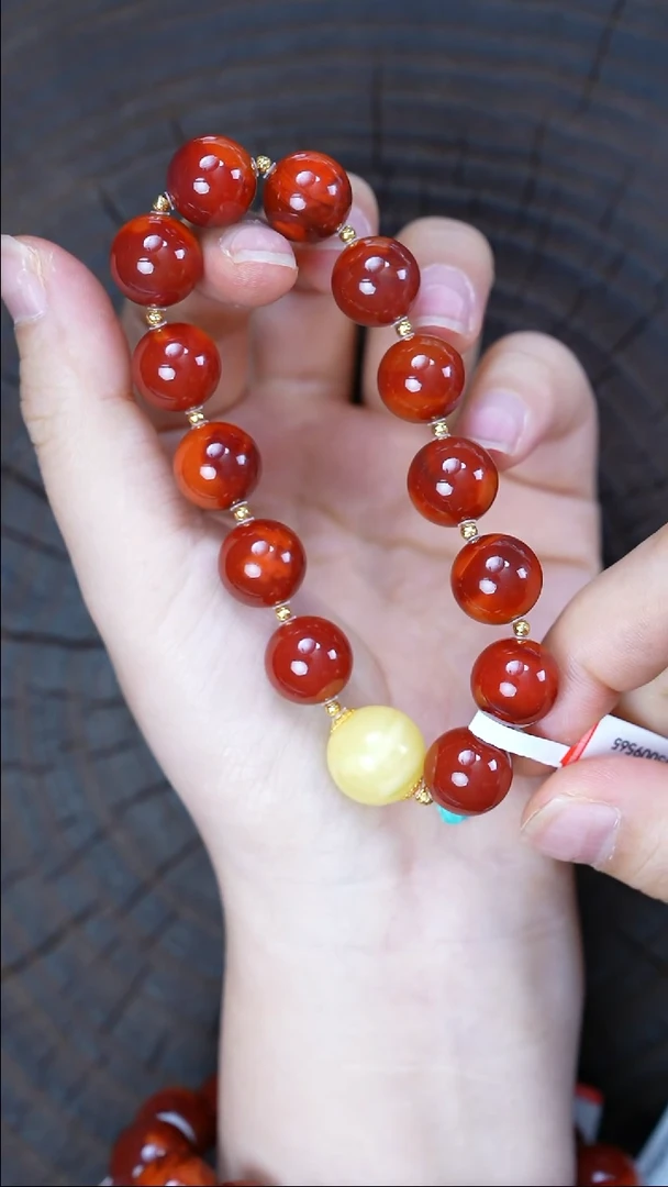 未镶嵌手串南红玛瑙无胶无裂瓦西原矿38g12.5mm+9565