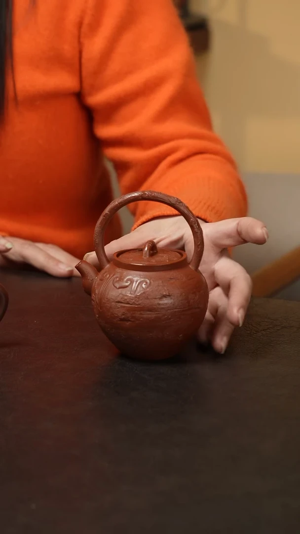 茶壶紫砂小*人朱泥大红袍紫砂壶