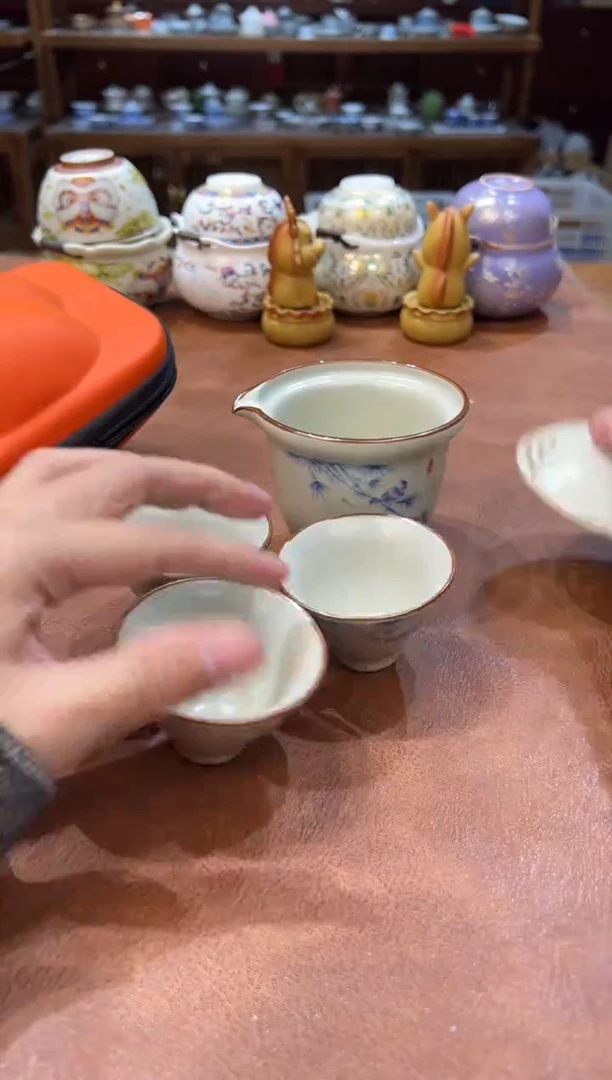 真的很便宜会开片的旅行茶具