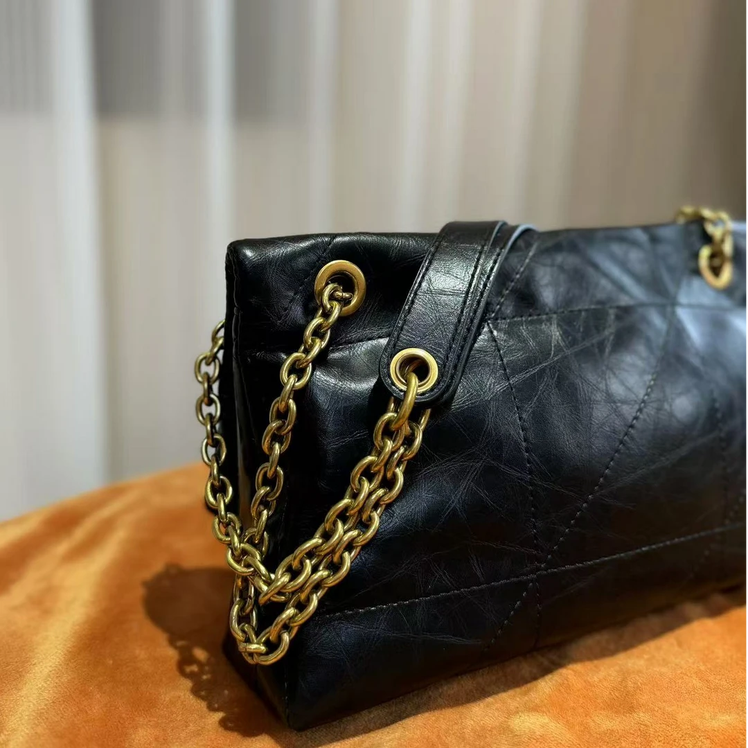 HIRMRIS手工真皮包金扣YZ7-2 折叠阳黑色22