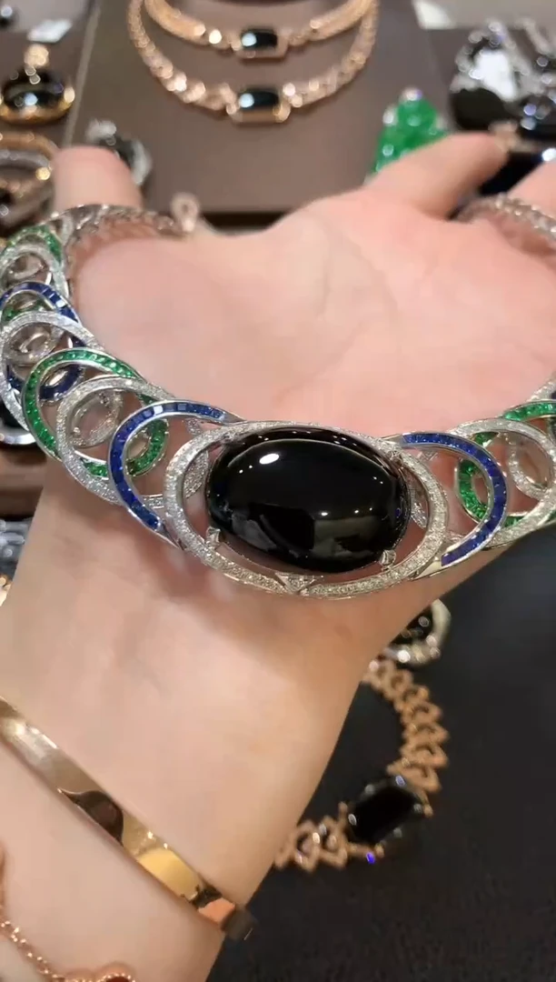 套链18K金镶嵌翡翠用****0z96