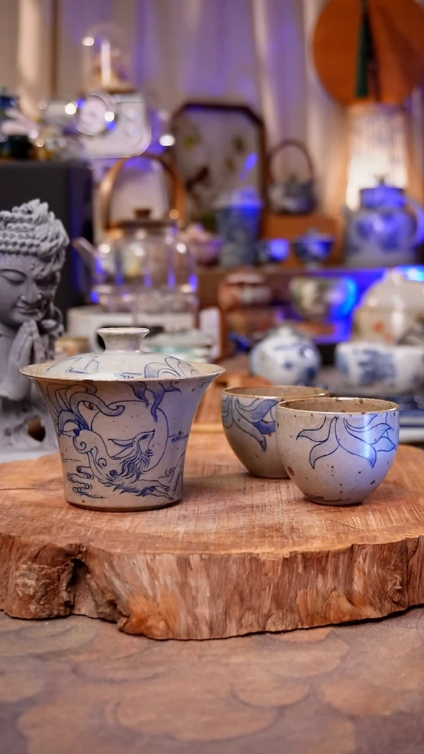 杯子九尾狐手工手绘手工手绘