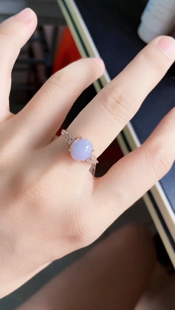 翡翠戒指银S925镶嵌32