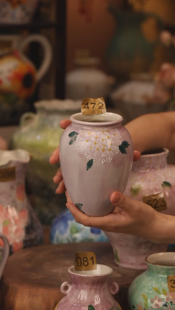 陶瓷472景德镇设计师手作花器摆件侘寂风