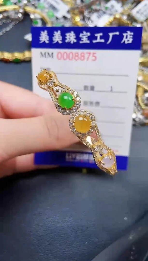 翡翠银S925镶嵌颈饰8875