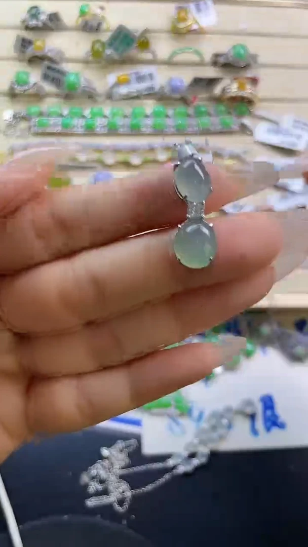 银S925镶嵌戒指翡翠翡翠 蛋面 银S925镶嵌