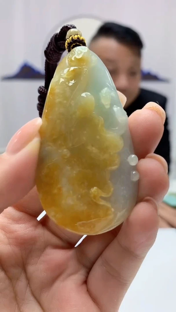 【闪购商品】定制翡翠未镶嵌4969ms-毛货175荷叶鱼