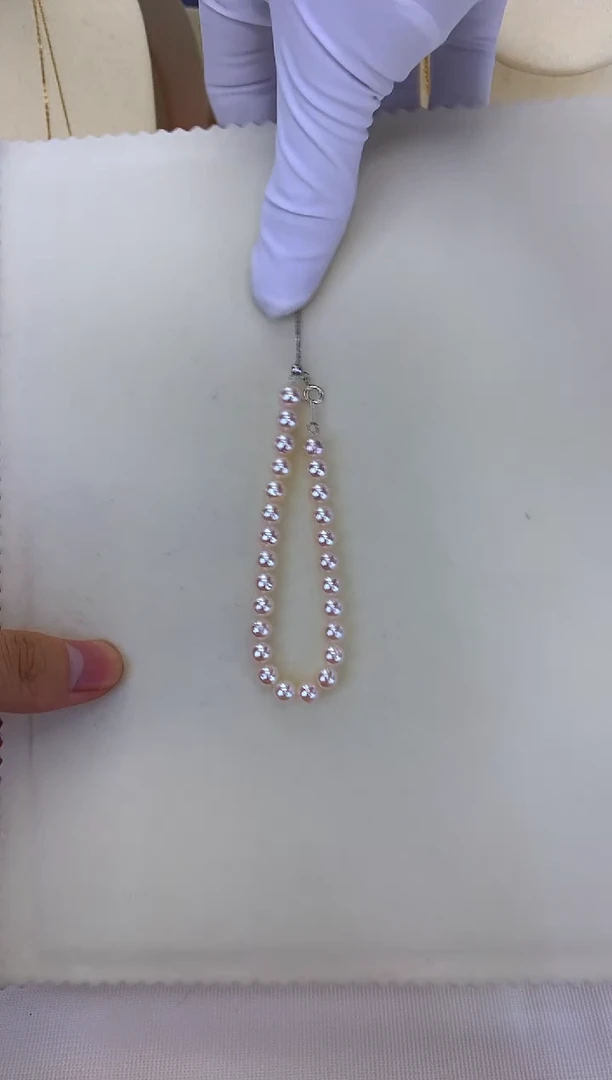 银S925镶嵌DA海水珍珠 GD231 6-7 akoya手链