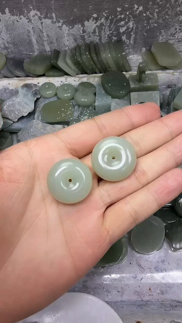颈饰未镶嵌和田玉300玉佩平安扣 约28mm 多样性发一件