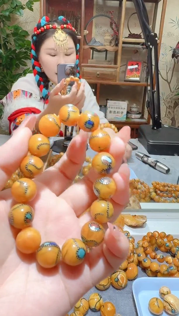 蜜蜡颈饰未镶嵌157天然蜜蜡珠宝奇石全都保真